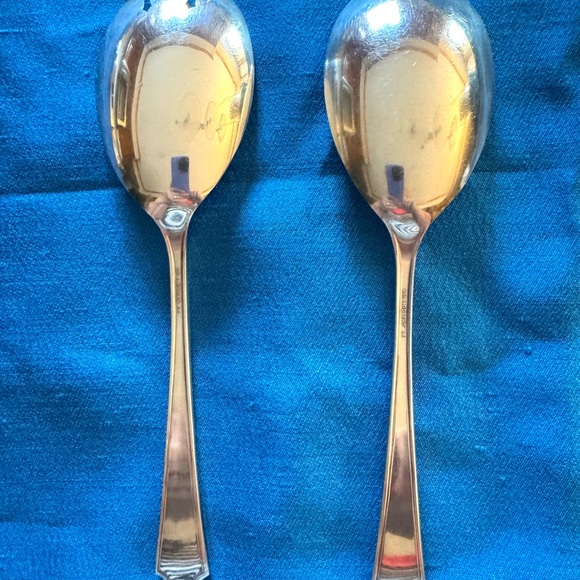 BEAUTIFUL! Wm A Rogers AA Silver Silverplate 1929 Berkeley Salad Set "A" - Picture 3 of 11